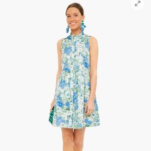 Tuckernuck Jardin de Fleur Sleeveless Royal Shirt Dress Size XXL VGUC